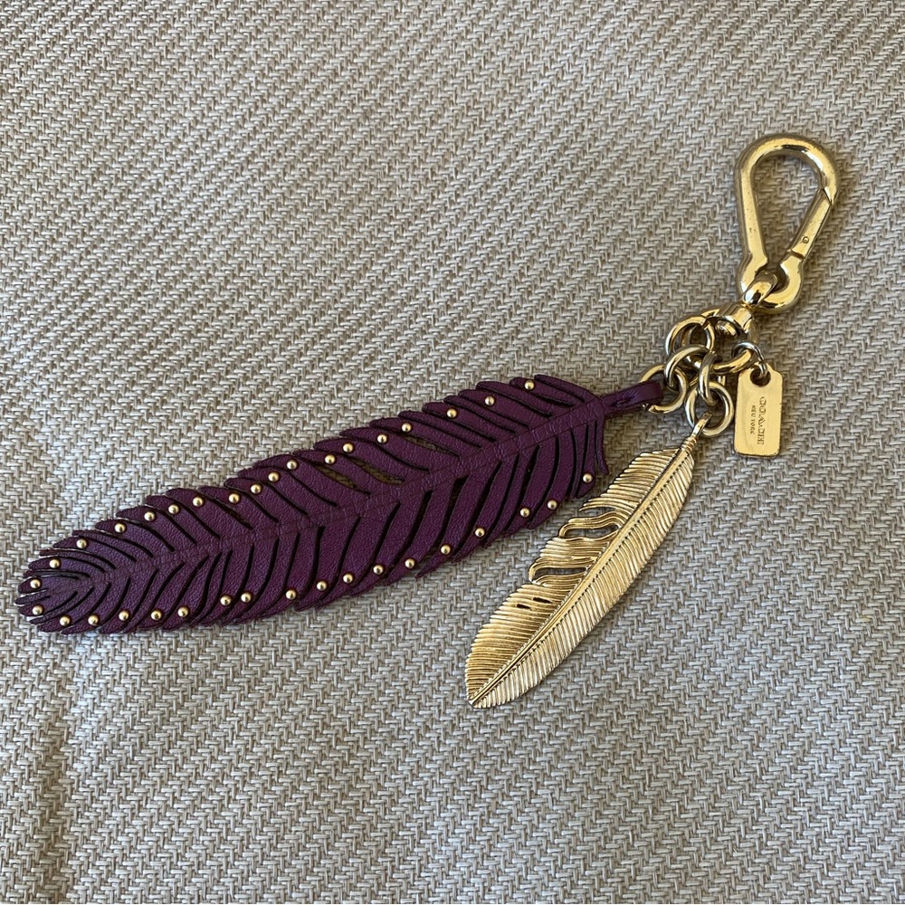 Coach Multi Feather Bag Charm Keychain